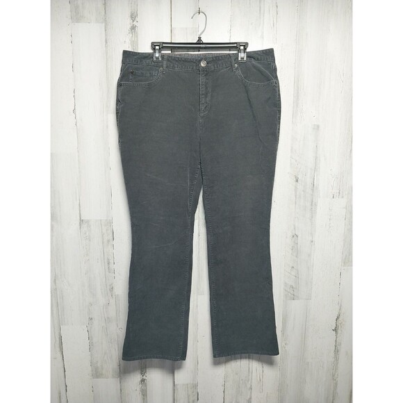 Eddie Bauer Curvy Bootcut Cords Women's Size 18 Gray Corduroy Pants - Picture 1 of 6